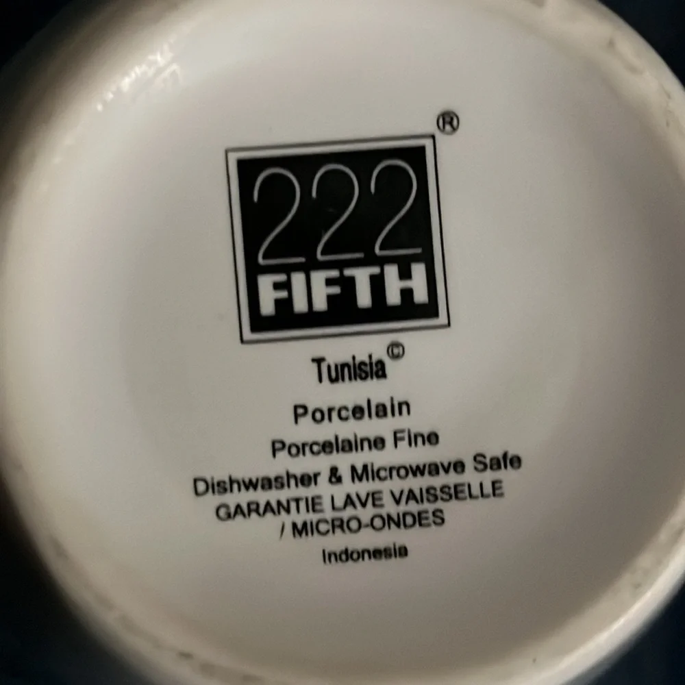 222 Fifth Tunisia Floral‎ Mug Porcelain Coffee Tea Cup Set of 4